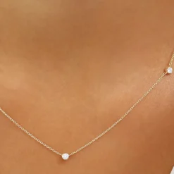 14k Bezel Setting Diamond by the Yard Necklace