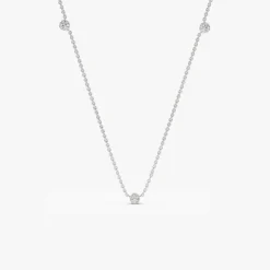 14k Bezel Setting Diamond by the Yard Necklace
