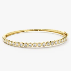 14K Bezel Setting Diamond Bangle
