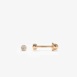 14k Bezel Setting Diamond Stud Piercing