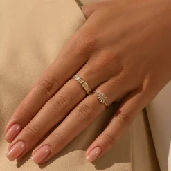 14k Bezel Setting Emerald Cut Diamond Wedding Band