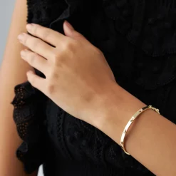 14k Bezel Setting Marquise Shaped Diamond Bangle