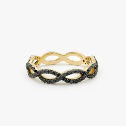 14k Black Diamond Micro Pave Ring