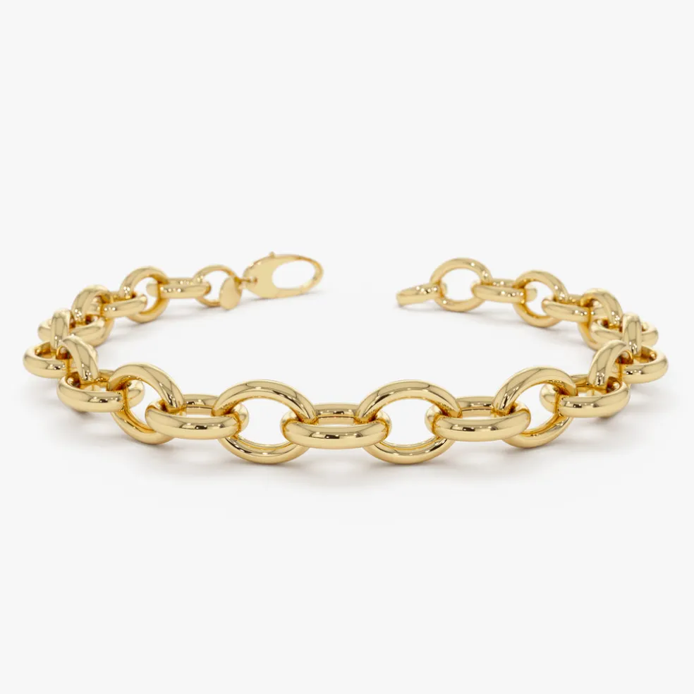 14k Bold Oval Link Bracelet