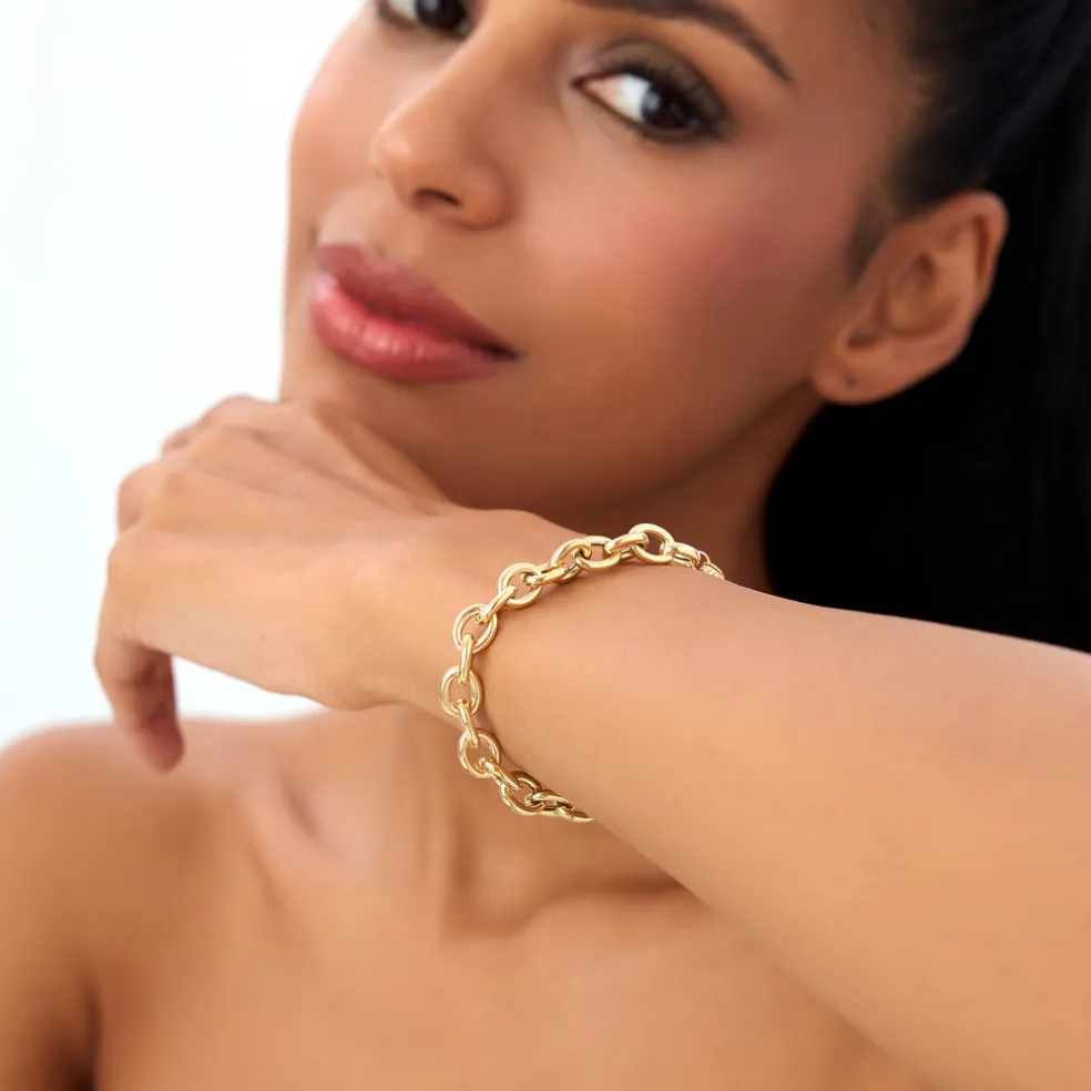 14k Bold Oval Link Bracelet