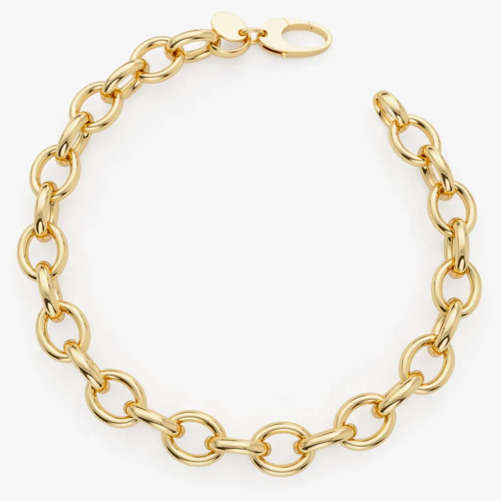 14k Bold Oval Link Bracelet