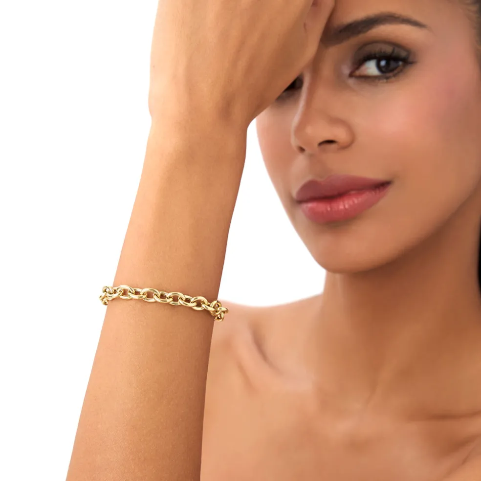 14k Bold Oval Link Bracelet