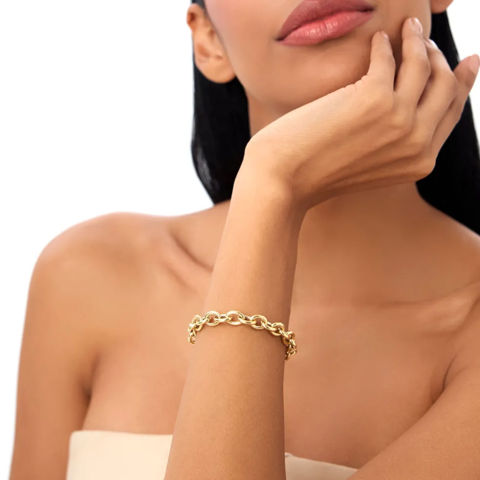 14k Bold Oval Link Bracelet