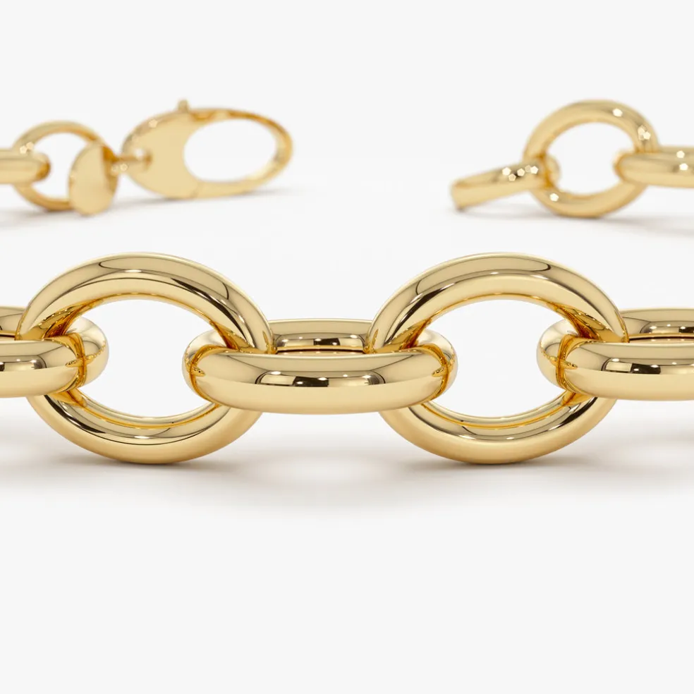 14k Bold Oval Link Bracelet