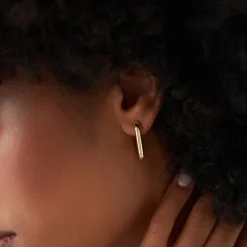 14k Bold Paper Clip Hoop Earrings