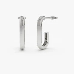 14k Bold Paper Clip Hoop Earrings