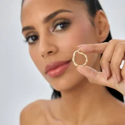 14k Braided Hoop Earrings 20MM