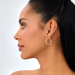 14k Braided Hoop Earrings 20MM