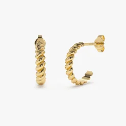 14k Braided 3MM Twist Earrings