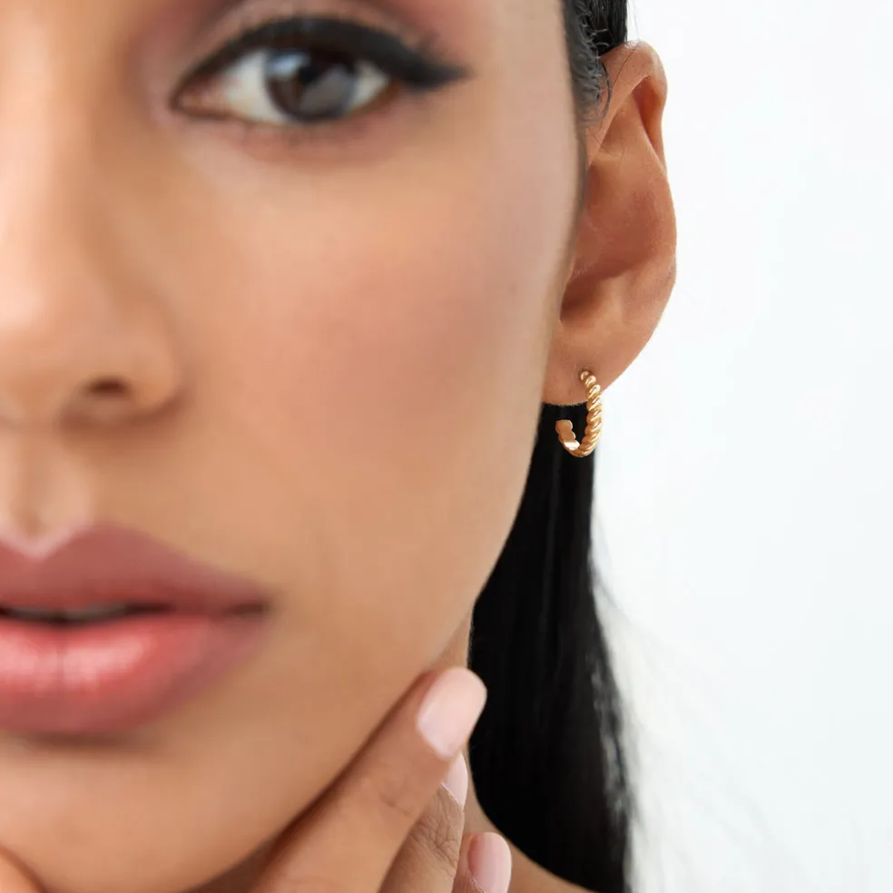 14k Braided 3MM Twist Earrings