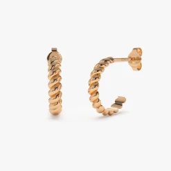 14k Braided 3MM Twist Earrings