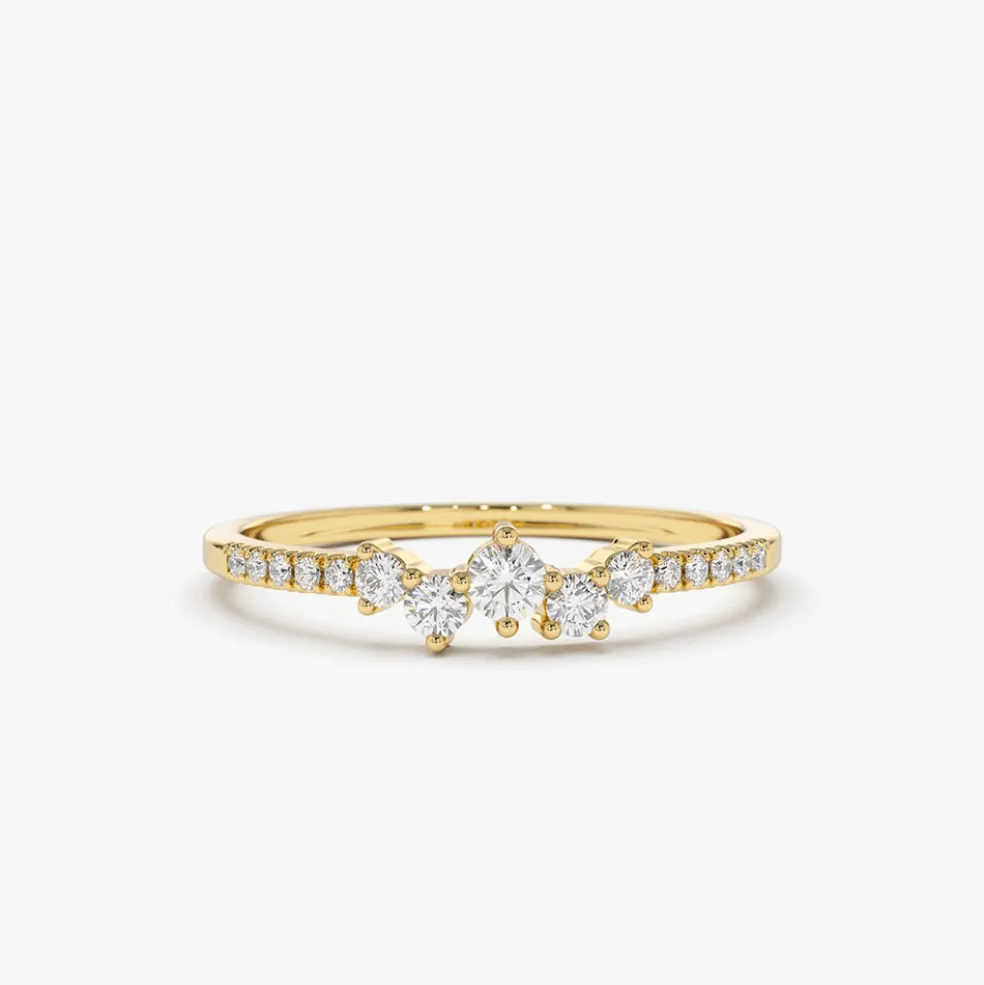 14k Bridal Diamond Cluster Ring