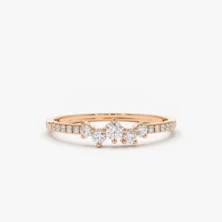 14k Bridal Diamond Cluster Ring