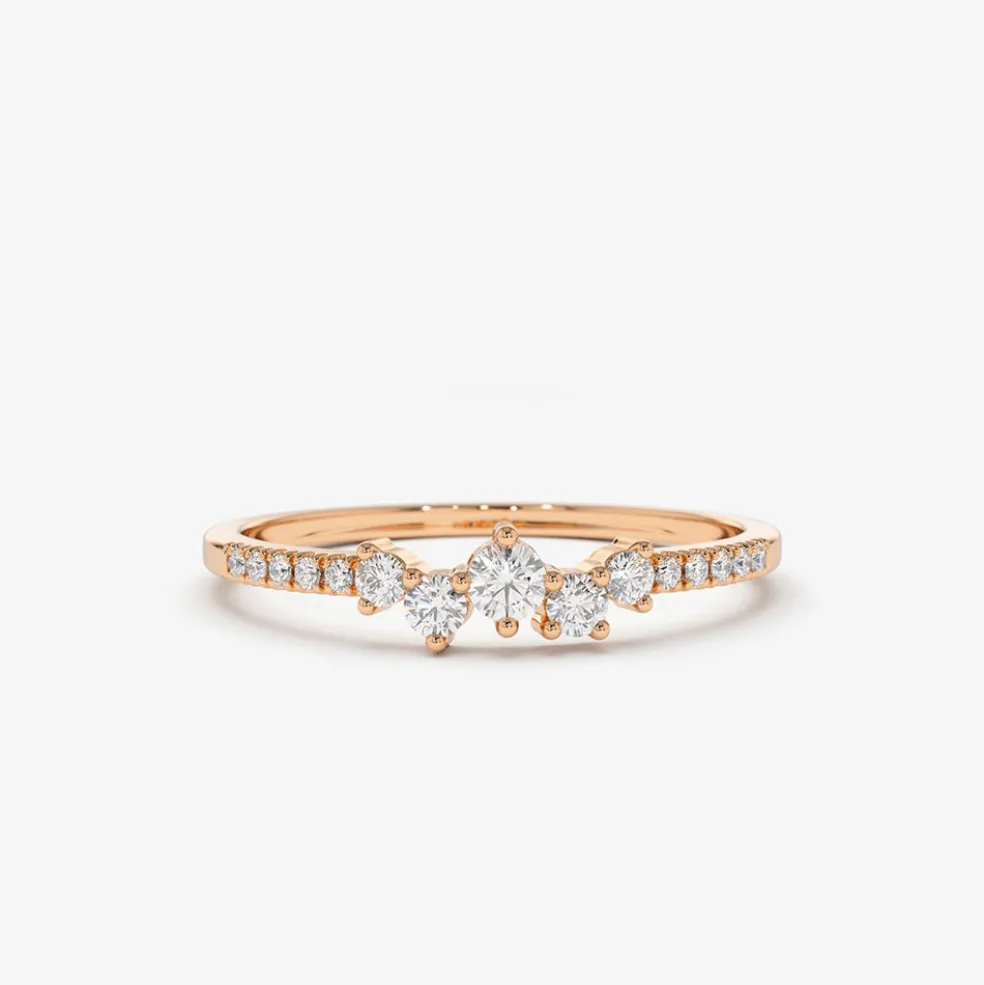 14k Bridal Diamond Cluster Ring