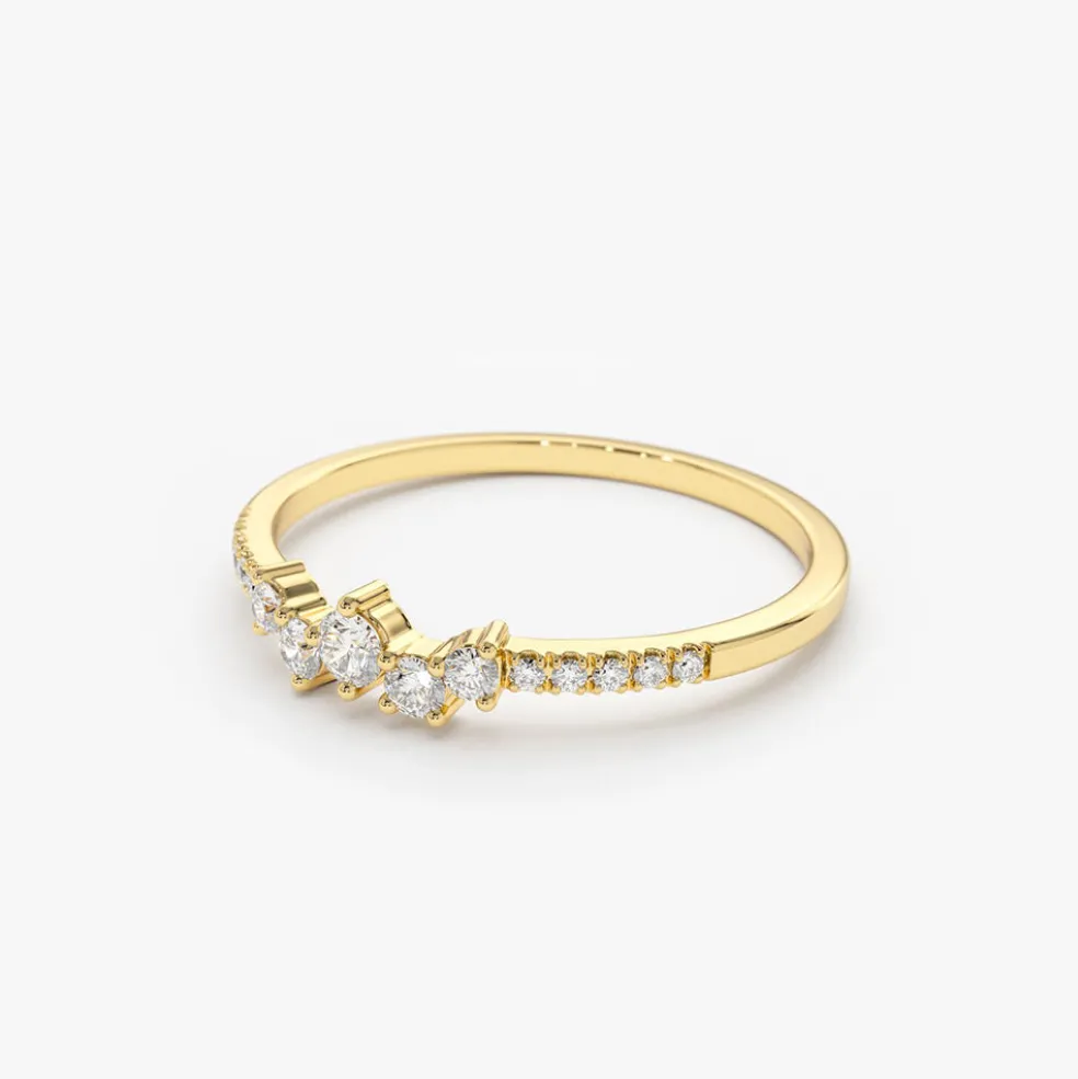 14k Bridal Diamond Cluster Ring