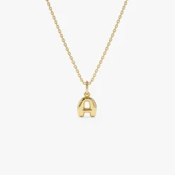 14K Bubble Letter Necklace