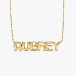14K Bubble Name Necklace