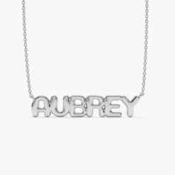 14K Bubble Name Necklace