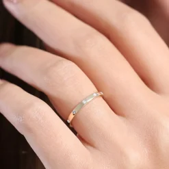 14K Burnish Set Diamond Wedding Ring