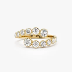 14k Bypass Curve Bezel Setting Diamond Ring