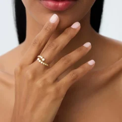 14k Bypass Curve Bezel Setting Diamond Ring