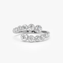 14k Bypass Curve Bezel Setting Diamond Ring