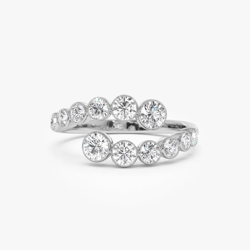 14k Bypass Curve Bezel Setting Diamond Ring