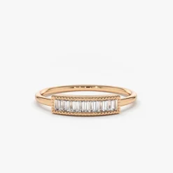 14k Channel Set Baguette Diamond Ring
