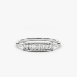 14k Channel Set Baguette Diamond Ring