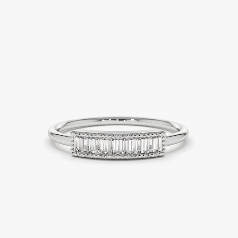 14k Channel Set Baguette Diamond Ring