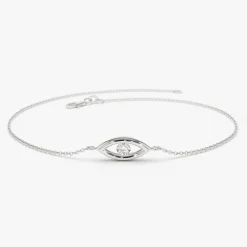 14k Channel Setting Diamond Evil Eye Bracelet