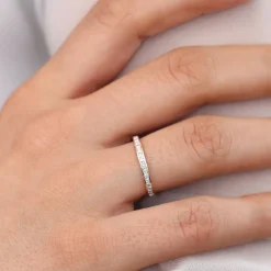 14k Channel Setting Princess Cut Half Eternity Diamond Ring