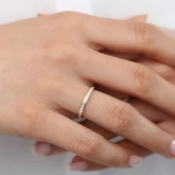 14k Channel Setting Princess Cut Half Eternity Diamond Ring