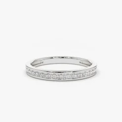 14k Channel Setting Princess Cut Half Eternity Diamond Ring