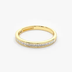 14k Channel Setting Princess Cut Half Eternity Diamond Ring