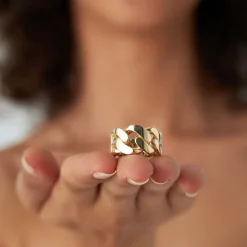 14k Chunky Cuban Curb Chain Link Ring