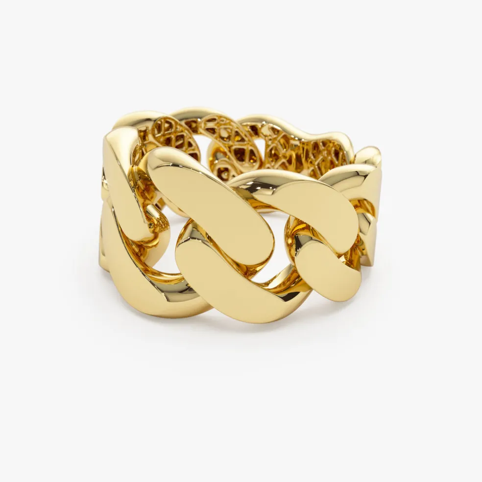 14k Chunky Cuban Curb Chain Link Ring