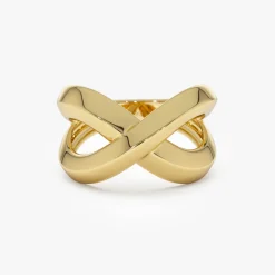 14K Chunky Gold Criss Cross Statement Ring