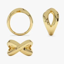 14K Chunky Gold Criss Cross Statement Ring