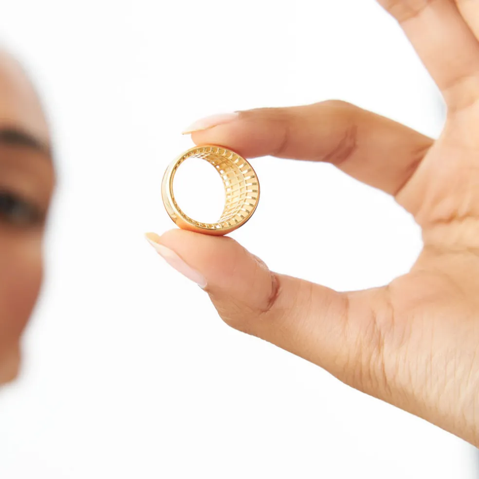14k Chunky Gold Dome Graduating Statement Ring