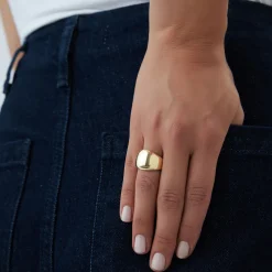 14k Chunky Gold Dome Graduating Statement Ring