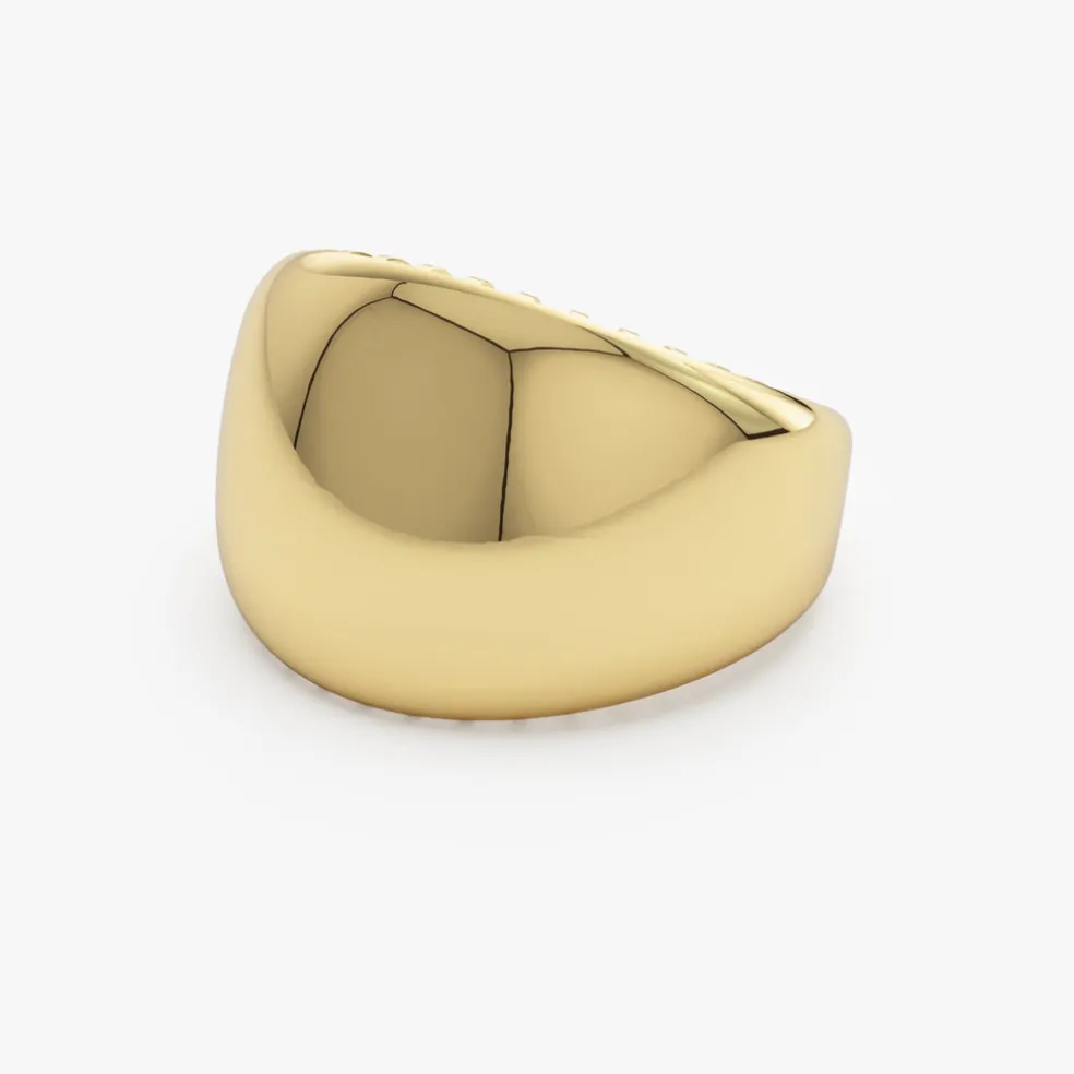 14k Chunky Gold Dome Graduating Statement Ring