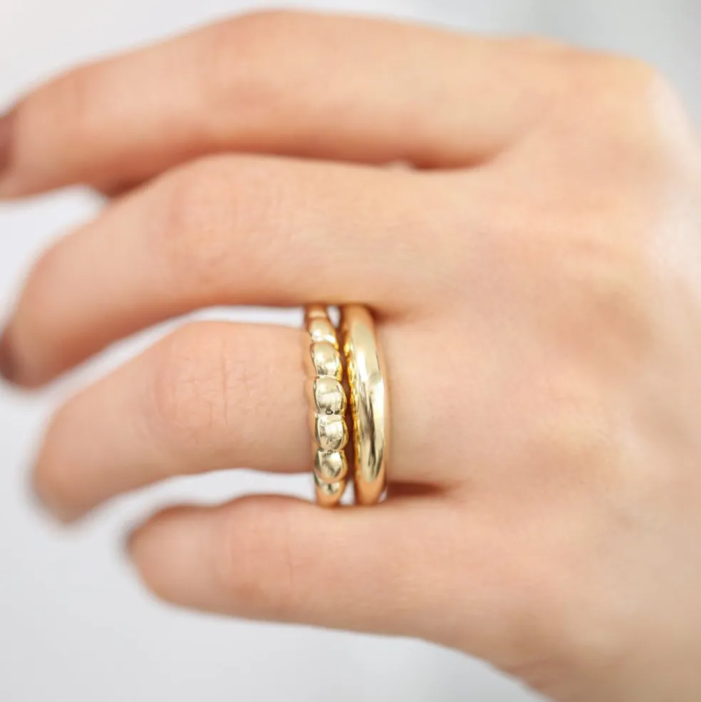 14k Chunky Twisted Dome Ring