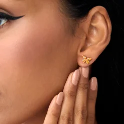 14K Citrine Butterfly Stud Earrings