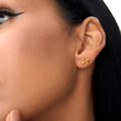 14K Citrine Butterfly Stud Earrings